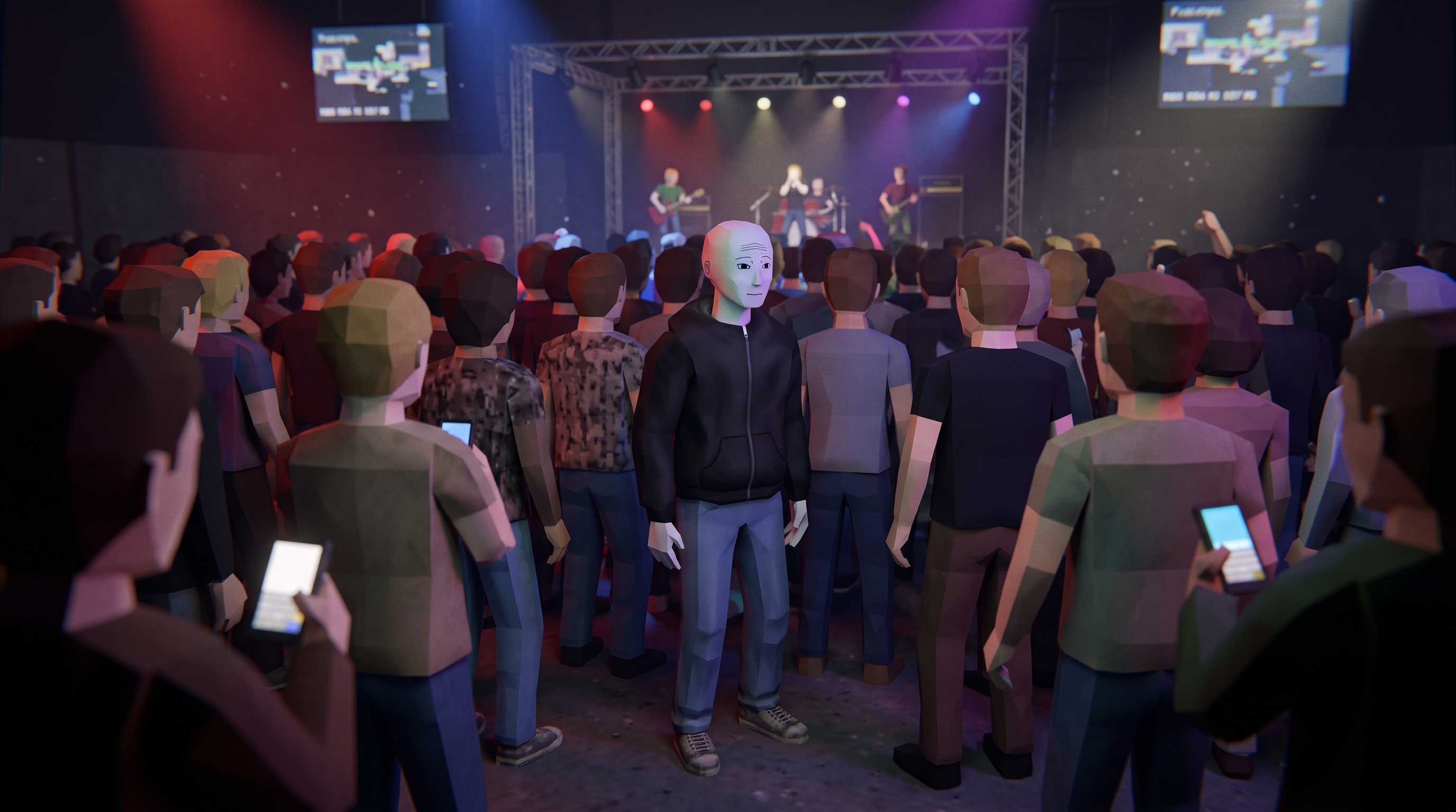 Standing still in the crowd